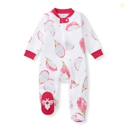 Burt's Bees Baby Girls Footed One-piece Pajamas, Sleep and Play Loose Fit, 100% Organic Cotton, Sizes NB to 6-9 Months
