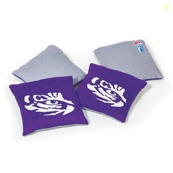 College Pro Football LSU Tigers Dual-Sided Bean Bags by Wild Sports, 4 Pack - Premium Toss Bags for Cornhole Sets