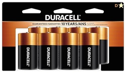 Duracell Coppertop D Batteries, 8 Count Pack, D Battery with Long-lasting Power, All-Purpose Alkaline D Battery for Household and Office Devices