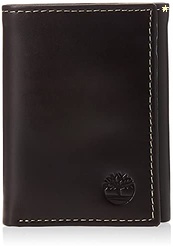Timberland Men's Leather Trifold Wallet With Id Window, Brown (Cloudy), One Size