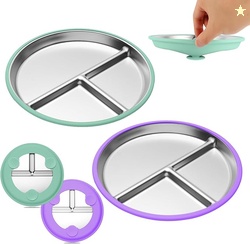 Stainless Steel Toddler Plate - 2 Packs