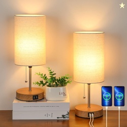 Lakumu Set of 2 Table Lamps with 2 USB Ports
