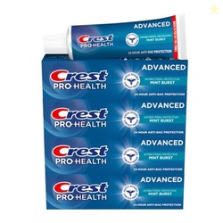 CREST PRO-HEALTH ADVANCED ANTIBACTERIAL PROTECTION TOOTHPASTE - PACK OF 4, 5 OZ TUBES