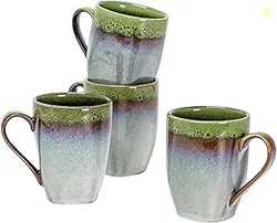 HENXFEN LEAD COFFEE MUGS,  SET OF 4