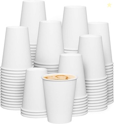 GUSTO [12 oz. - 300 count Disposable White Paper Cups