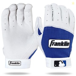Franklin Sports Adult MLB Pro Classic Batting Gloves, Medium, Pair, Pearl/Royal
