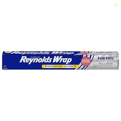 Reynolds Wrap Fun Foil, Embossed Aluminum Foil Roll, Features a Limited-Edition Holiday Pattern for Wrapping Food Gifts and Covering Holiday Dishes, 8.33 Yards X 12 Inches, 25 Sq. Ft.