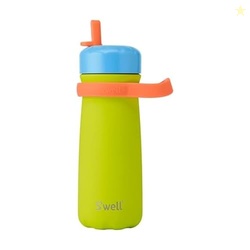 S'well Stainless Steel Kids Traveler with Flip Straw Lid, 16oz, Lime Sherbet, Triple Layered Vacuum Insulated Containers Keeps Drinks Cold for 24 Hours, BPA Free, Easy Carrying On the Go