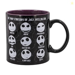 Silver Buffalo Disney Tim Burton's Nightmare Before Christmas Jack Skellington Emotions Ceramic Mug, 20 Ounces
