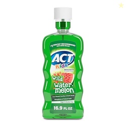 ACT Kids Anticavity Fluoride Rinse Wild Watermelon 16.9 fl. oz. Accurate Dosing Cup, Alcohol Free