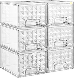 Delamu 6 Pack Stackable Storage Drawers