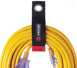 Velcro Brand Heavy Duty Extension Cord Holder Organizer | Holds 75 Pounds, Storage Straps Hang Easily on Hooks or Nails | Perfect for Garage Organization | 2pk, Size Med 14in, Black