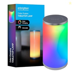 Enbrighten Color-Fusion LED Lamp, Modern Night Light, Touch Sensor, Dimmable Whites & Vibrant RBG Colors, Dorm Essentials, Ideal for Gaming, Office, Living Room, Kids Bedroom, Reading Light, 58148