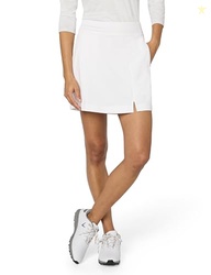 CALLAWAY WOMEN'S 17" OPTI-DRI SOLID GOLF SKORT WITH STRETCH FABRIC AND TRUESCULPT SLIMMING TECHNOLOGY, BRILLIANT WHITE, XX-LARGE