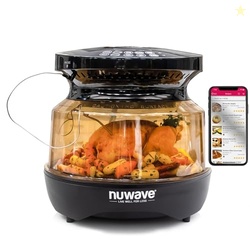 NUWAVE PRIMO GRILL OVEN PFAS FREE COUNTERTOP OVEN WITH CONVECTION TOP & GRILL BOTTOM, SMART THERMOMETER, PERFECT FOR COOKING FROZEN OR FRESH WITH SURROUND HEAT FOR FLAWLESS RESULTS