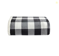 Eddie Bauer - Blanket, Super Soft Reversible Sherpa & Brushed Fleece Bedding, Throw Blankets for Couch, Ideal for Lounging (Cabin Plaid Black)