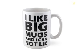 BIGMOUTH INC. EXTRA LARGE COFFEE MUG 64 OZ - GIANT TALL CERAMIC COFFEE CUP - STURDY, MICROWAVE SAFE - FUNNY HUGE CUP - COOL GAG GIFT, WHITE/BLACK