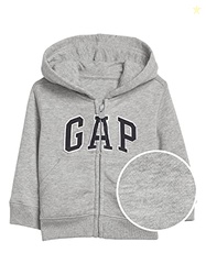 GAP baby boys Logo Zip Hoodie Sweatshirt, Light Heather Grey B08, 3T US