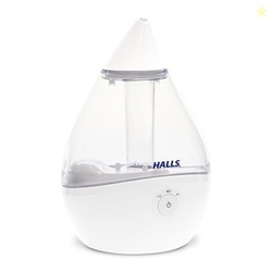 Crane x HALLS Droplet Ultrasonic Small Air Humidifiers for Bedroom and Office, 0.5 Gallon Cool Mist Humidifier for Plants and Home, Humidifier Filters Optional