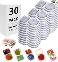30 Sets Reusable Snack Containers Double Compartment