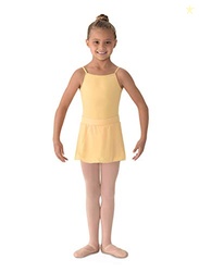 Mirella Girl's Georgette Mock Wrap Dance Skirt Buttercup Large