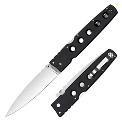 Cold Steel Hold Out 6" S35VN Plain Blade 7.2" G-10 Handle Everyday Carry Pocket Folding Knife w/Tri-Ad Lock, Pocket Clip