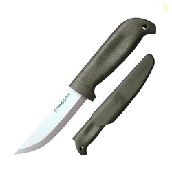 COLD STEEL FINN HAWK 4" DURABLE COMPACT GERMAN 4116 STEEL FIXED BLADE OUTDOOR BUSHCRAFT GAME HUNTING UTILITY KNIFE, 4-1/2" TEXTURED HANDLE WITH TPR, SECURE-EX SHEATH