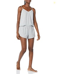 Amazon Essentials Women's Knit Jersey Cami Short Pajama Set, Grey Heather, Medium