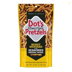 Dot's Homestyle Pretzels Honey Mustard Seasoned Pretzel Twist Snack, 16oz Grocery Sized Bag