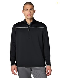 CALLAWAY MEN'S WEATHER SERIES  ZIP MOCK NECK PULLOVER FOR MEN, EXTENDED SIZES, MENS PERFORMANCE APPAREL (SIZES SMALL-4XL BIG & TALL), BLACK, 4X-LARGE