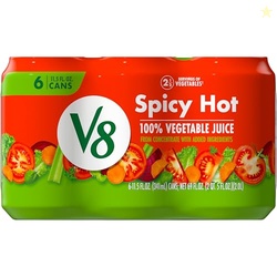 V8 Spicy Hot 100% Vegetable Juice, 11.5 fl oz Can (6 Pack)