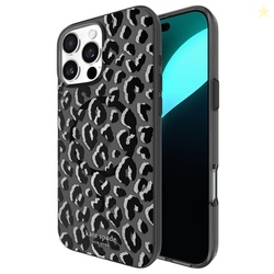 kate spade new york iPhone 16 Pro Max Case - Compatible with MagSafe - Designer Phone Case - City Leopard Black