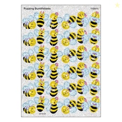 TREND, INC. BUZZING BUMBLEBEES SPARKLE STICKERS, 72 CT