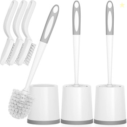 3 Pack Toilet Brushes for Bathroom with Holder