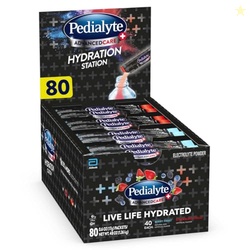 Pedialyte AdvancedCare Plus Electrolyte Powder, Has 33% More Electrolytes and PreActiv Prebiotics, Hydration Station Variety, 80 Powder Packets