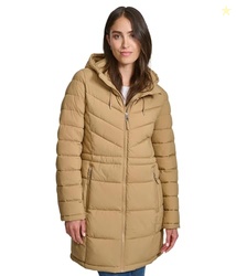 Tommy Hilfiger Women's 3/4 Zip-Up Lightweight Jacket Camel X-Large