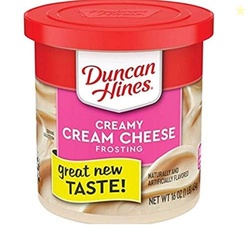 Duncan Hines Creamy Cream Cheese Flavored Frosting, Perfect for Sugar Cookies, 16 oz. (Pack of 8)