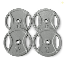 Amazon Basics 1-inch Grip Weight Plates, 10lb Weights, Set of 4