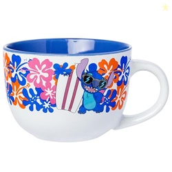 Silver Buffalo Disney Lilo and Stitch Tropical Flowers and Sunnies Shade Ceramic Soup Mug, 24 Ounces