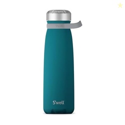 S'WELL STAINLESS STEEL TRAVELER WITH HANDLE, 40OZ, PEACOCK BLUE, TRIPLE LAYERED VACUUM INSULATED CONTAINERS KEEPS DRINKS COLD FOR 60 HOURS AND HOT FOR 20, BPA FREE, EASY CARRYING ON THE GO