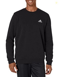 adidas Men's Essentials Fleece Sweatshirt, Black/White, Medium