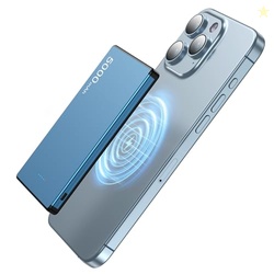 Sveindous Portable Charger Power Bank, 5,000mAh Wireless Battery Pack, 20W Fast Charging with USB-C Cable, Charge Card Phone Charger Compatible with iPhone 16/15/14/13/12, Samsung (7.9mm,Blue)