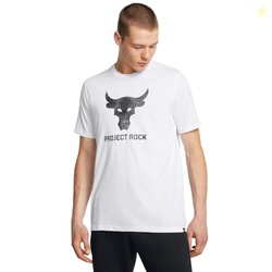 Under Armour Men's Project Rock Payoff Graphic Short Sleeve T Shirt, (100) White / / Black, Small