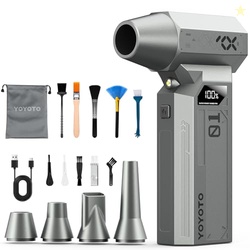 Compressed Air Duster, 150000RPM Electric Air Duster with LED Display & Brushless Motor, 4-Gear Air Blower Rechargeable with LED Light, Cordless Turbo Fan for Computer, Keyboard, Car, Home, Outdoor