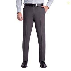 Haggar mens Premium Comfort Stretch Slim Fit Dress Pants, Dark Grey, 32W x 29L US