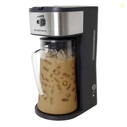 West Bend Iced Coffee Maker or Iced Tea Maker Includes an Infusion Tube to Customize the Flavor with Permanent Filter, Features Auto Shut-Off, 2.75-Quart, Black