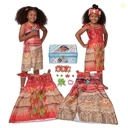 Disney Princess Moana Dress-Up Trunk  11-Piece Island Adventure Costume Set with Accessories & Keepsake Storage Case  Amazon Exclusive