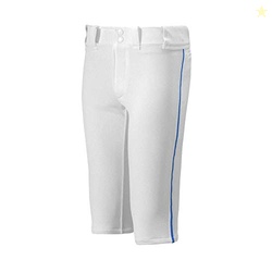 Mizuno Youth Premier Short Piped Pants, White/Royal, 3X-Large