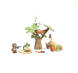 Hape Tree Planting E-Car, Green Planet Explorers | Electric Wind Turbine Car Toy, for Kids Ages 3+ Years