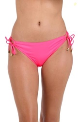 La Blanca Women's Island Goddess Side Tie Hipster Swimsuit Bottom, Bright Pink, 10